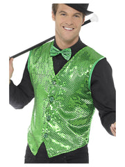 Sequin Waistcoat, Green - 1