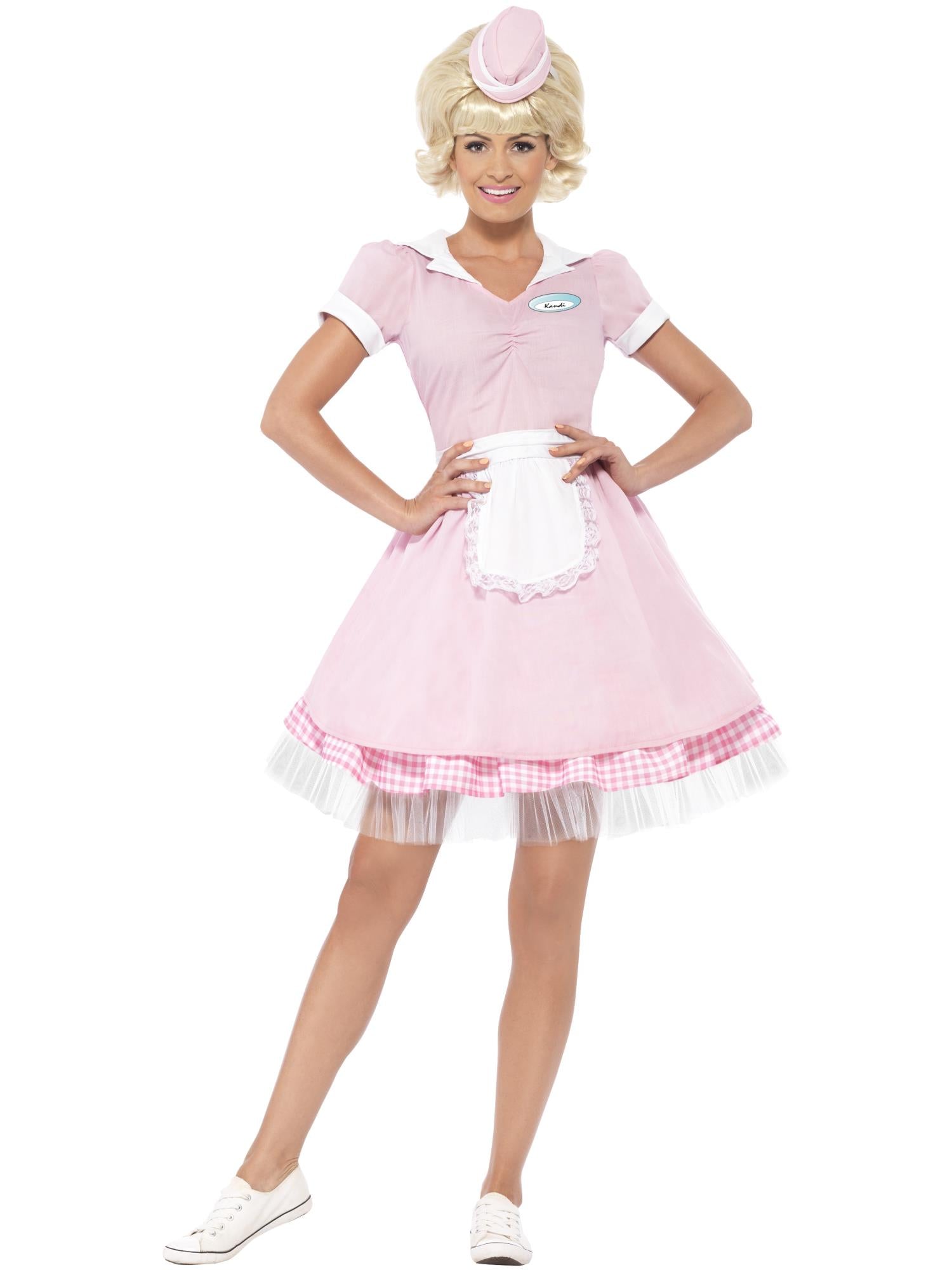 50s Diner Girl Costume, Pink 1