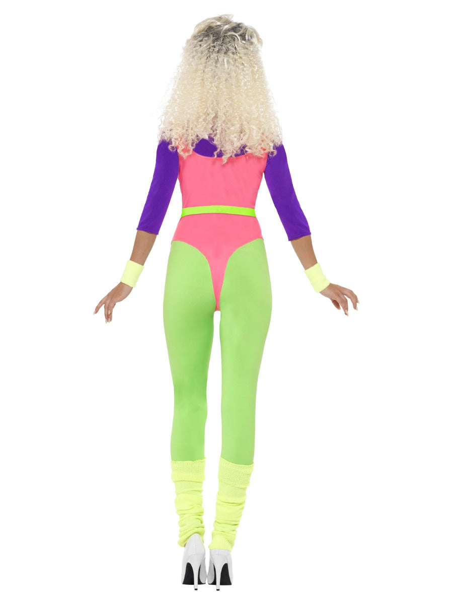 80s Work Out Costume, with Jumpsuit, Neon - 3