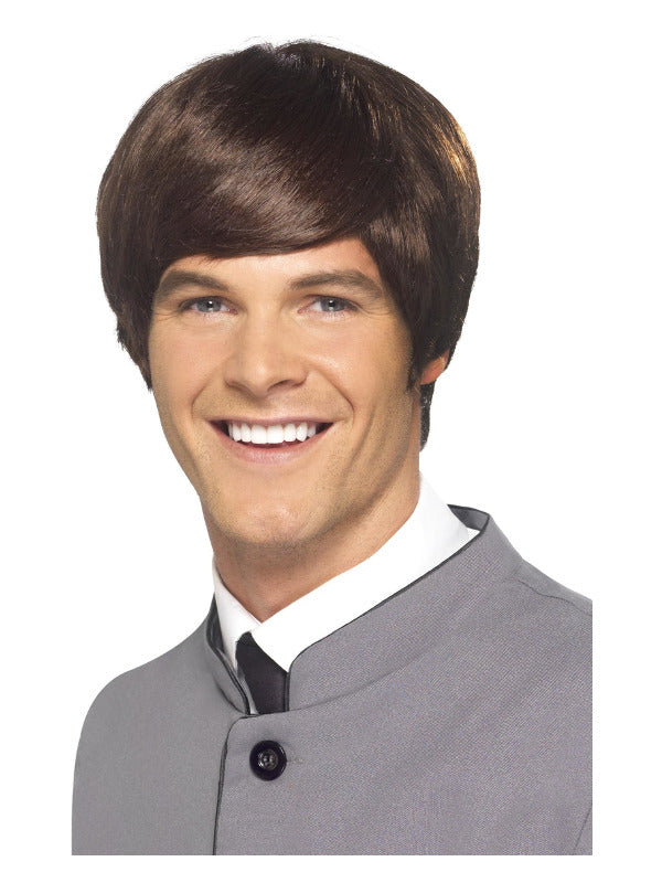 60s Male Mod Wig, Brown - 2