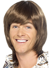 70s Heartthrob Wig, Brown 1