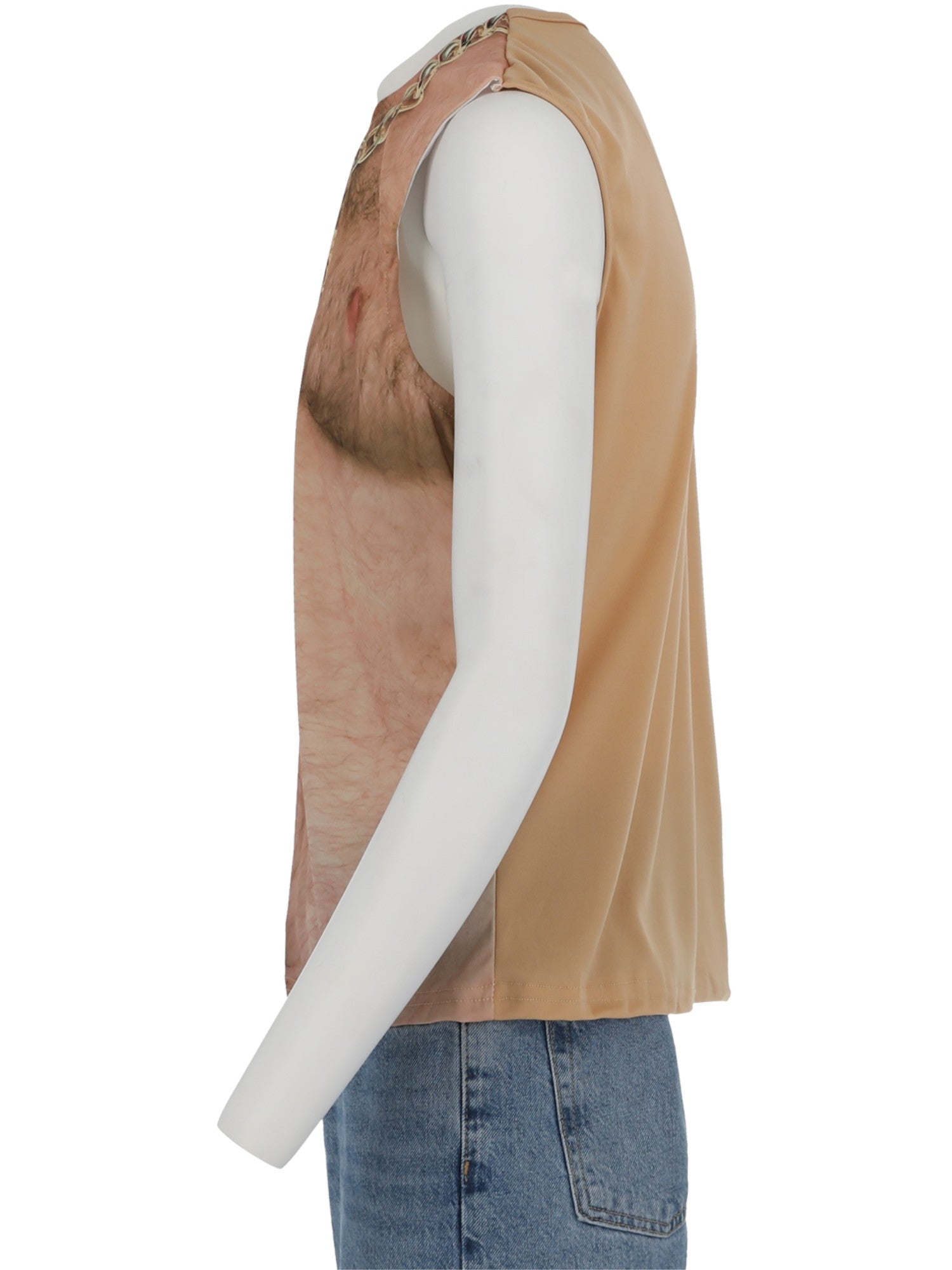 Realistic 70s Hairy Chest, Sleeveless Top, Nude 3