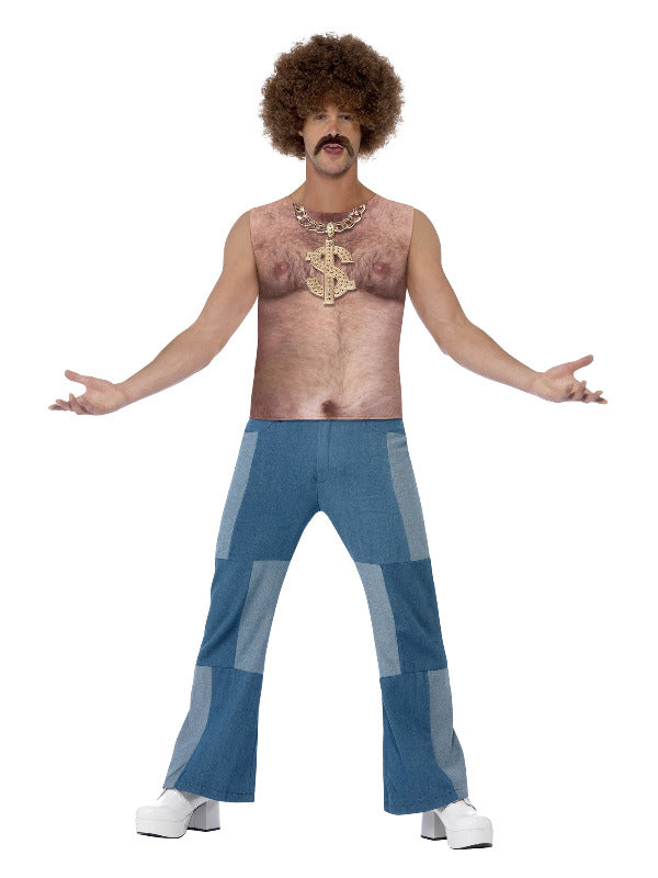 Realistic 70s Hairy Chest, Sleeveless Top, Nude - 2
