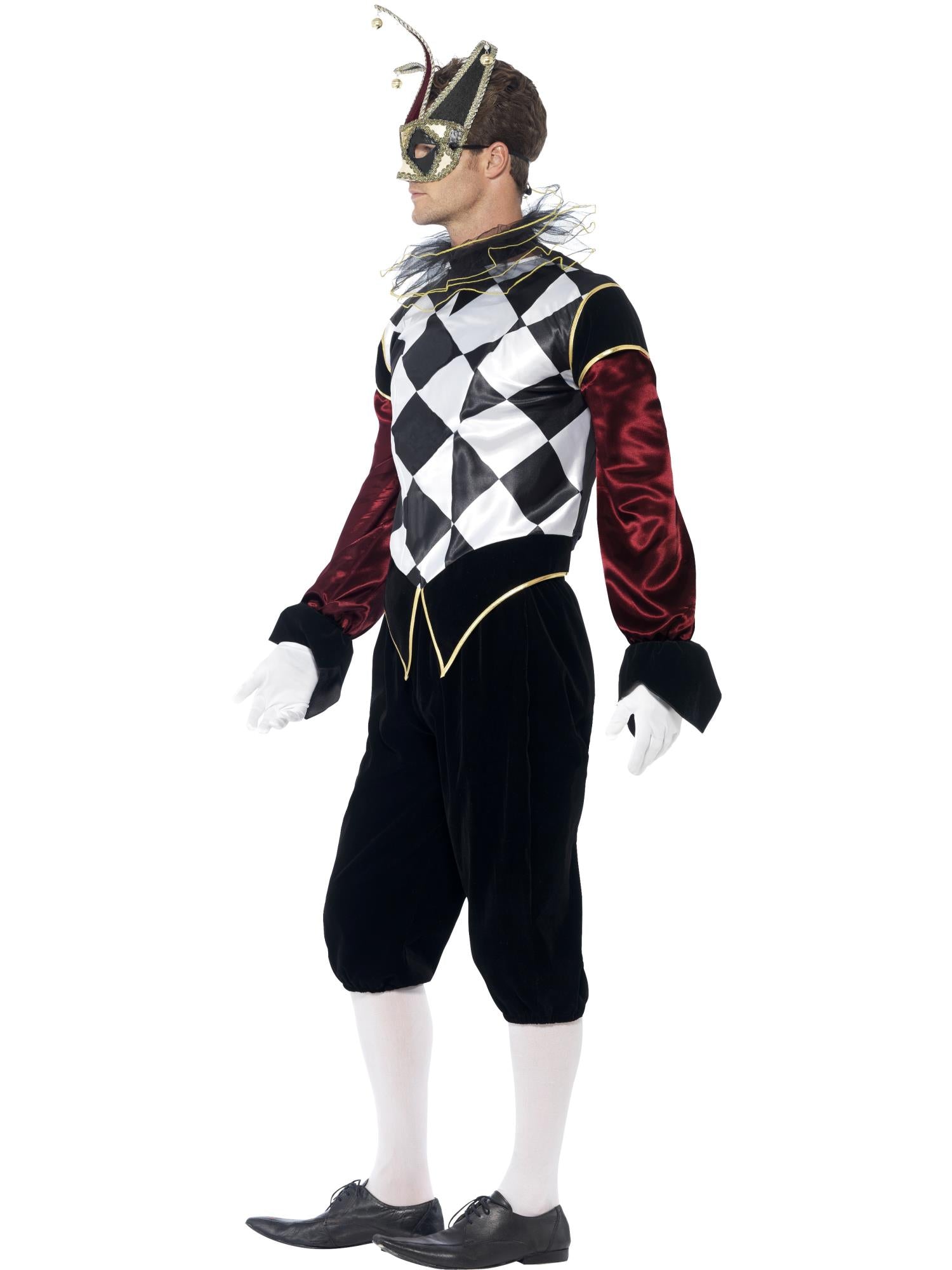 Gothic Venetian Harlequin Costume, Black 2