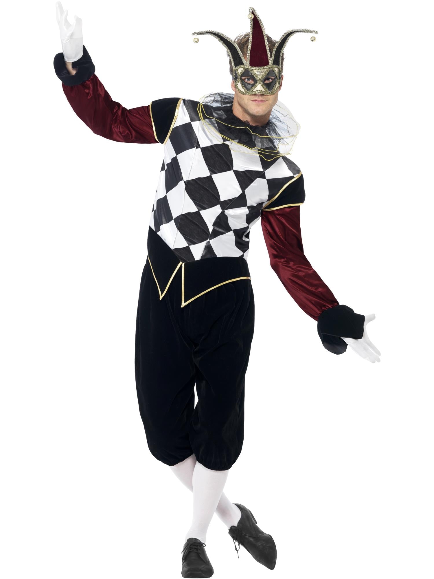 Gothic Venetian Harlequin Costume, Black 1