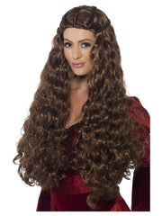 Medieval Princess Wig, Brown - 1