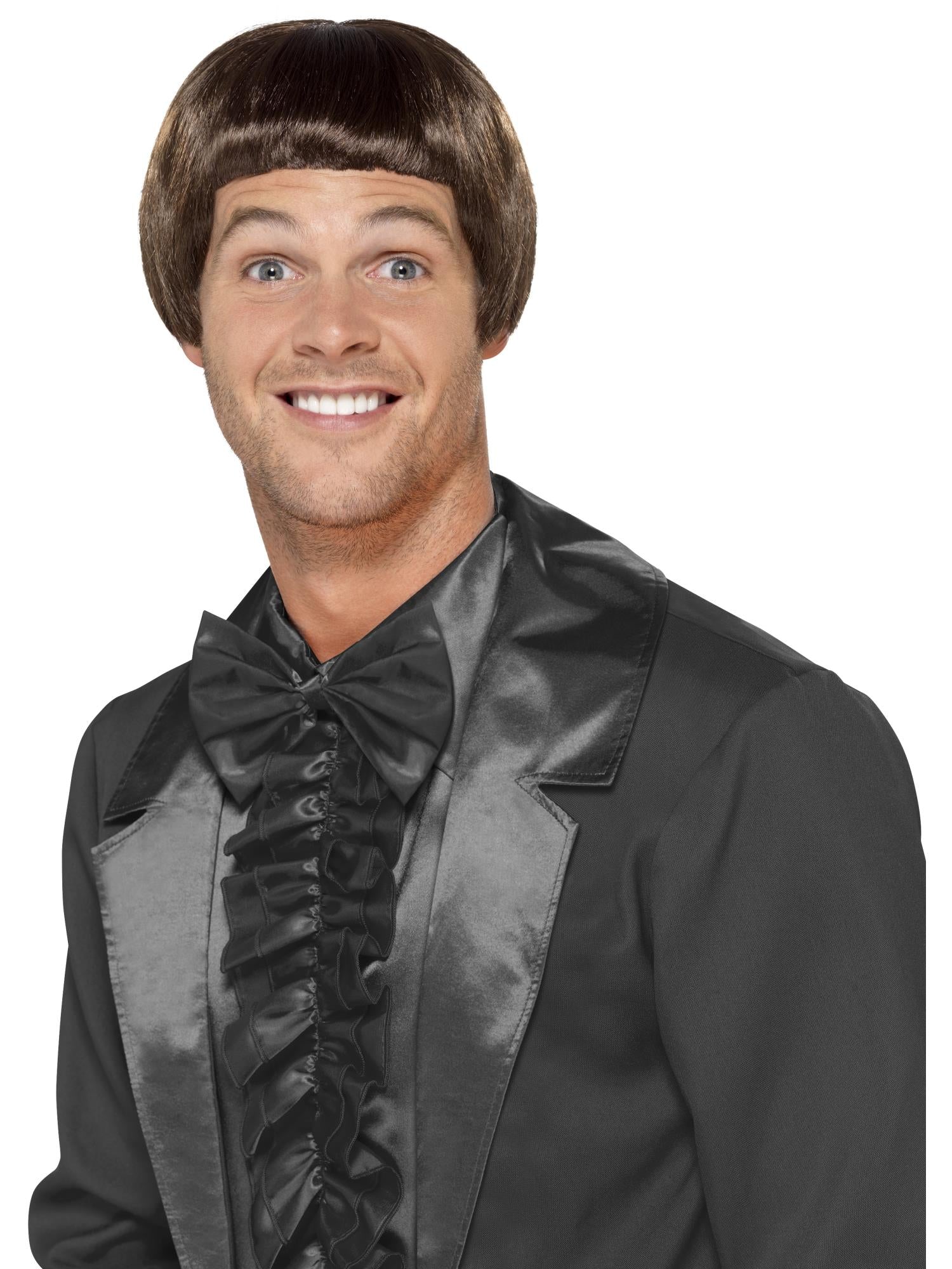 90s Bowl Cut Wig, Brown 1
