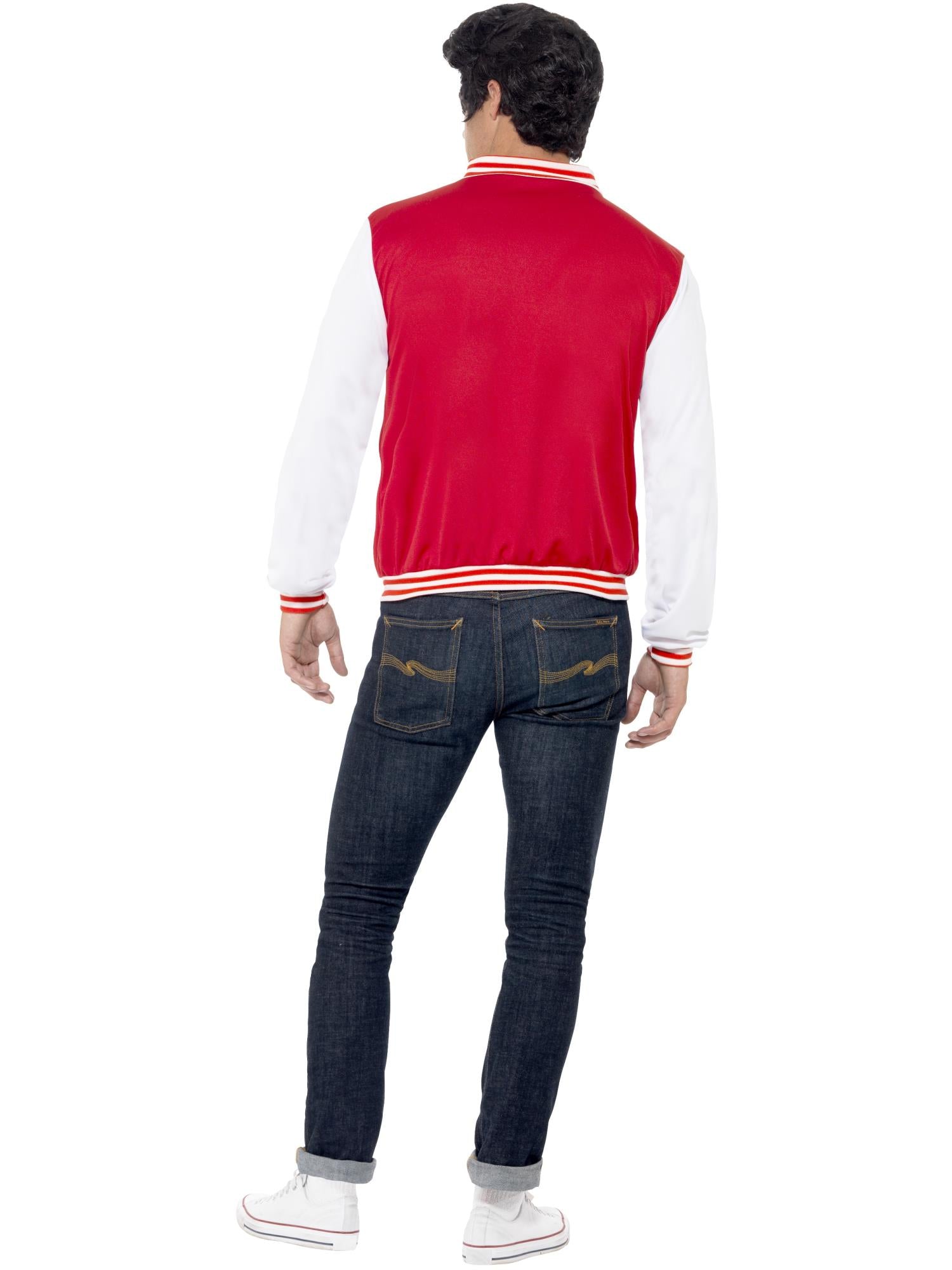 50s College Jock Letterman Jacket, Red 2