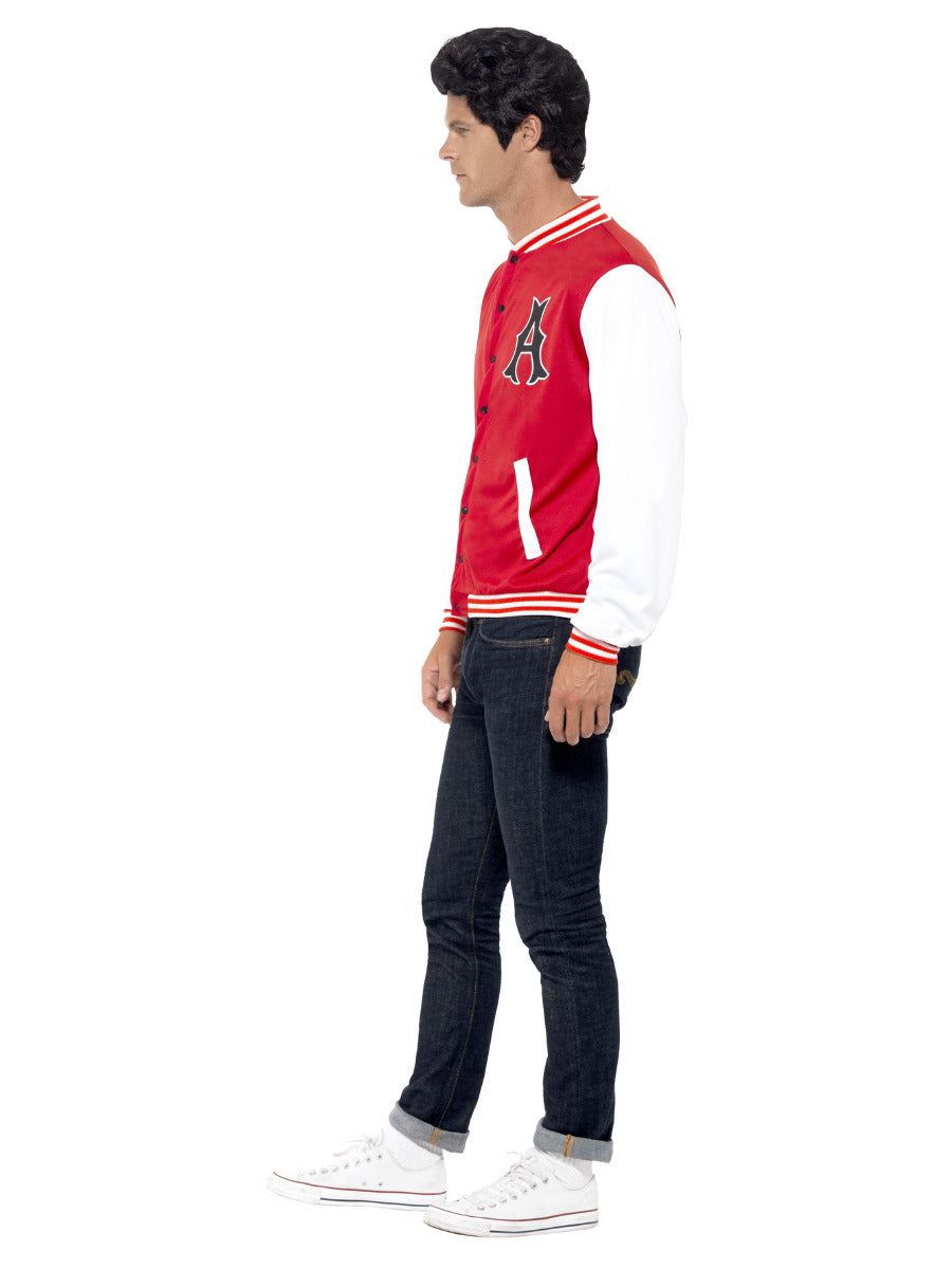 50s College Jock Letterman Jacket, Red - 4