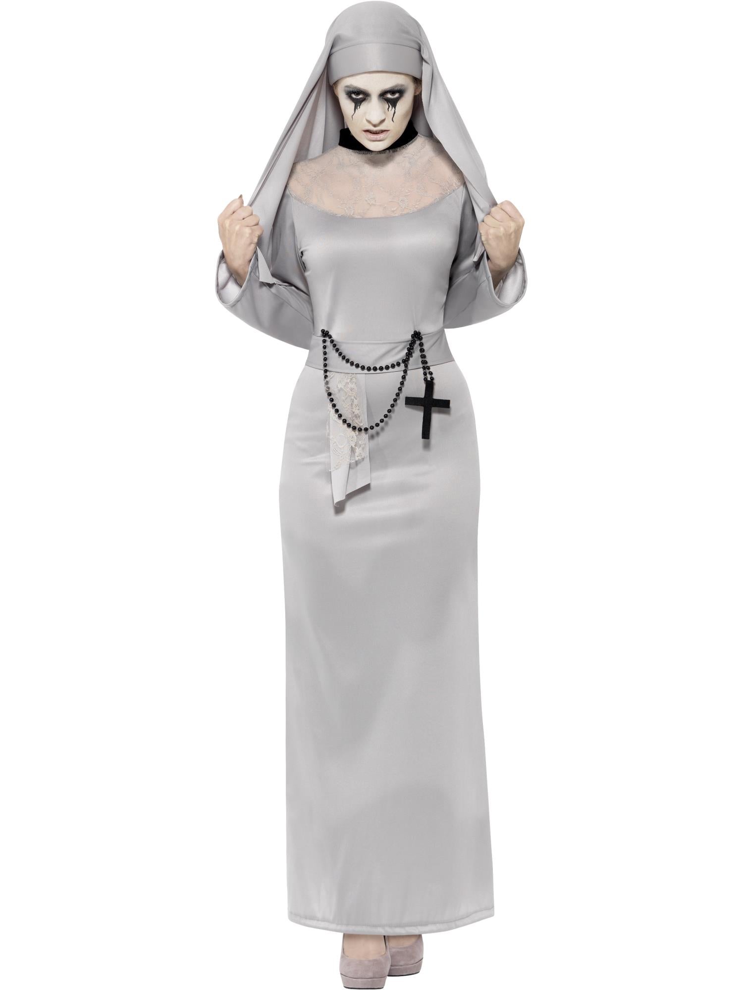 Gothic Nun Costume, Grey 1