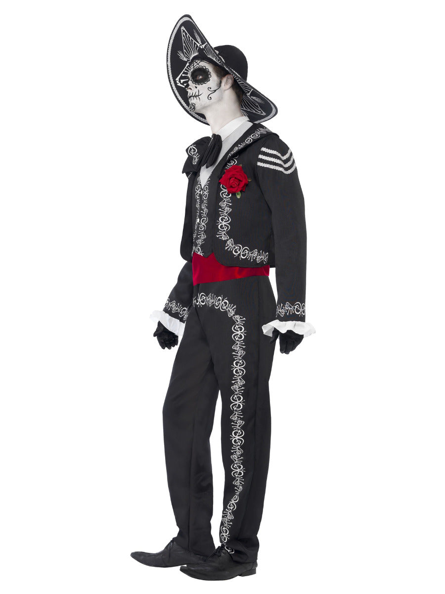Deluxe Day of the Dead Señor Bones Costume, Black - 4