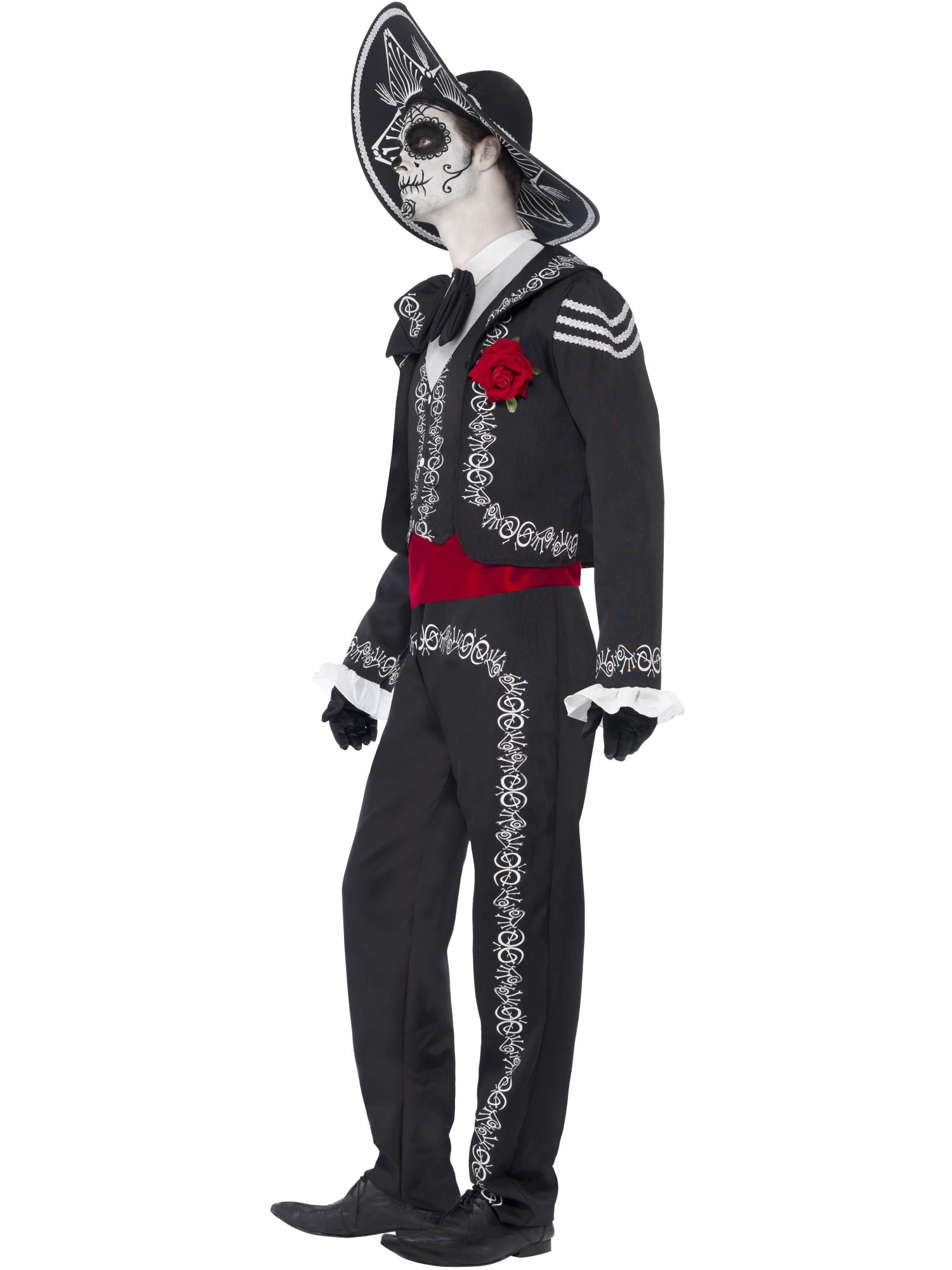 Deluxe Day of the Dead Se?or Bones Costume, Black 3