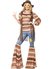 Harmony Hippie Costume, Multi-Coloured 1