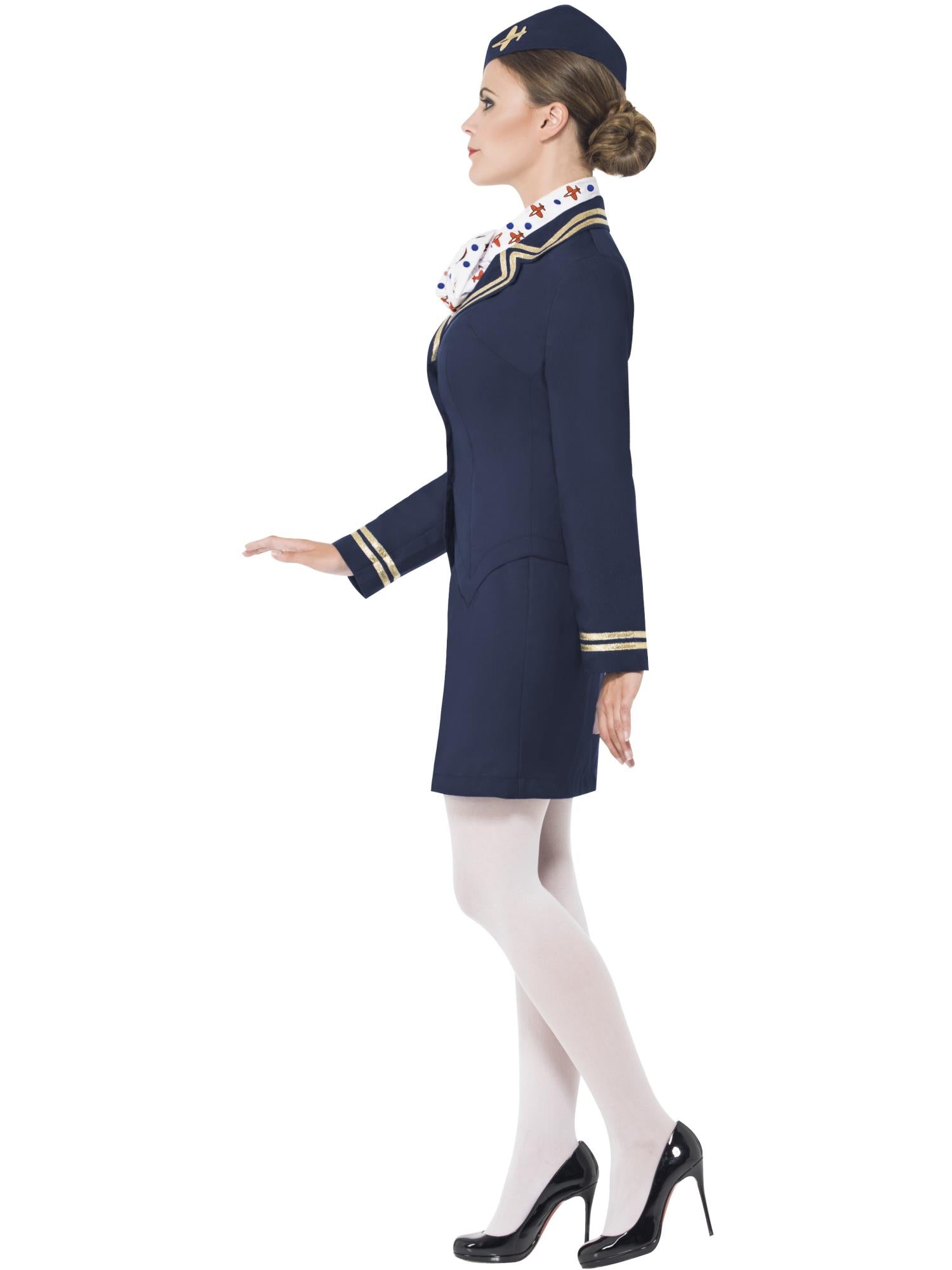 Airways Attendant Costume, Blue 3