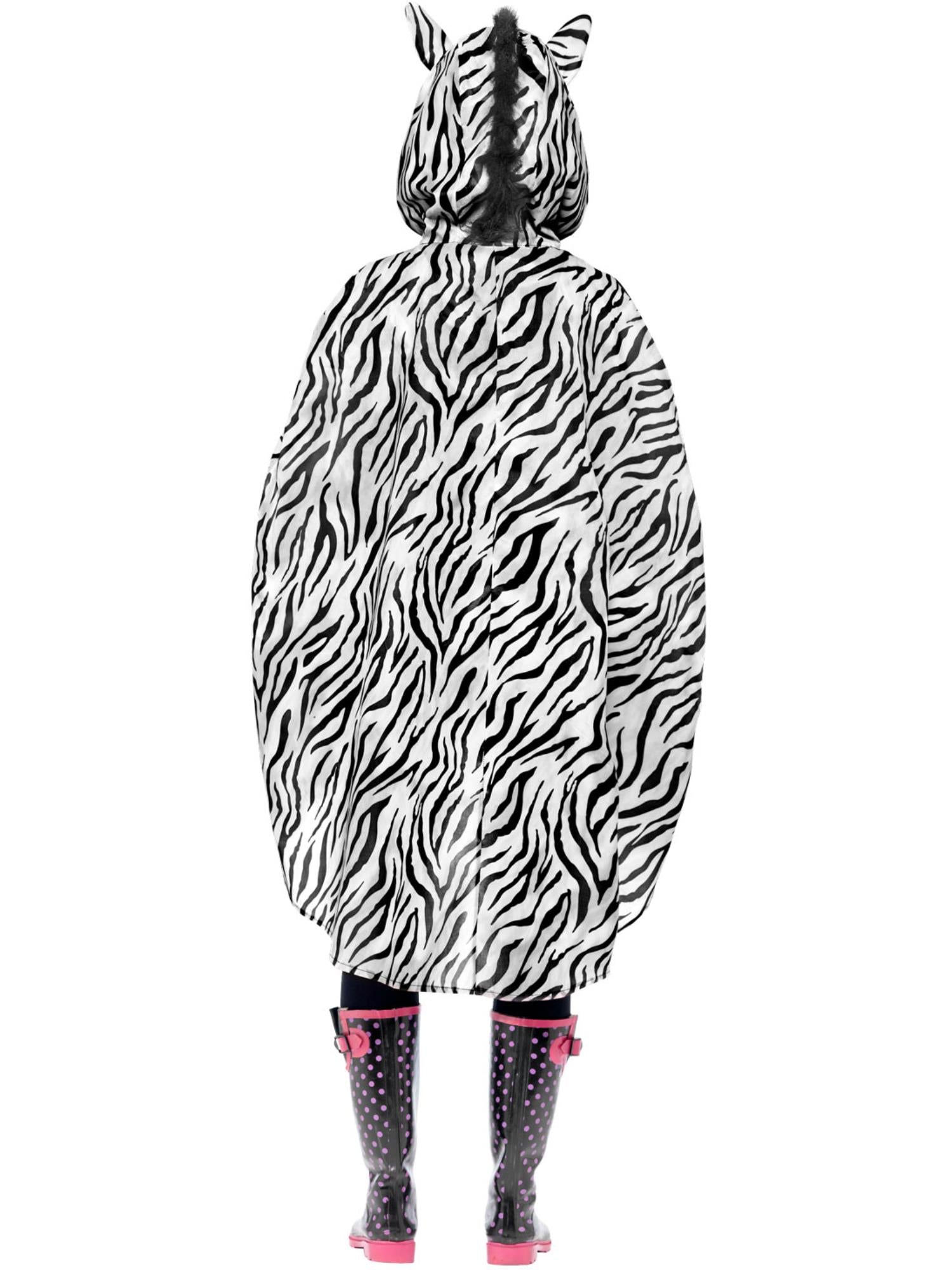 Zebra Party Poncho, Black & White 2