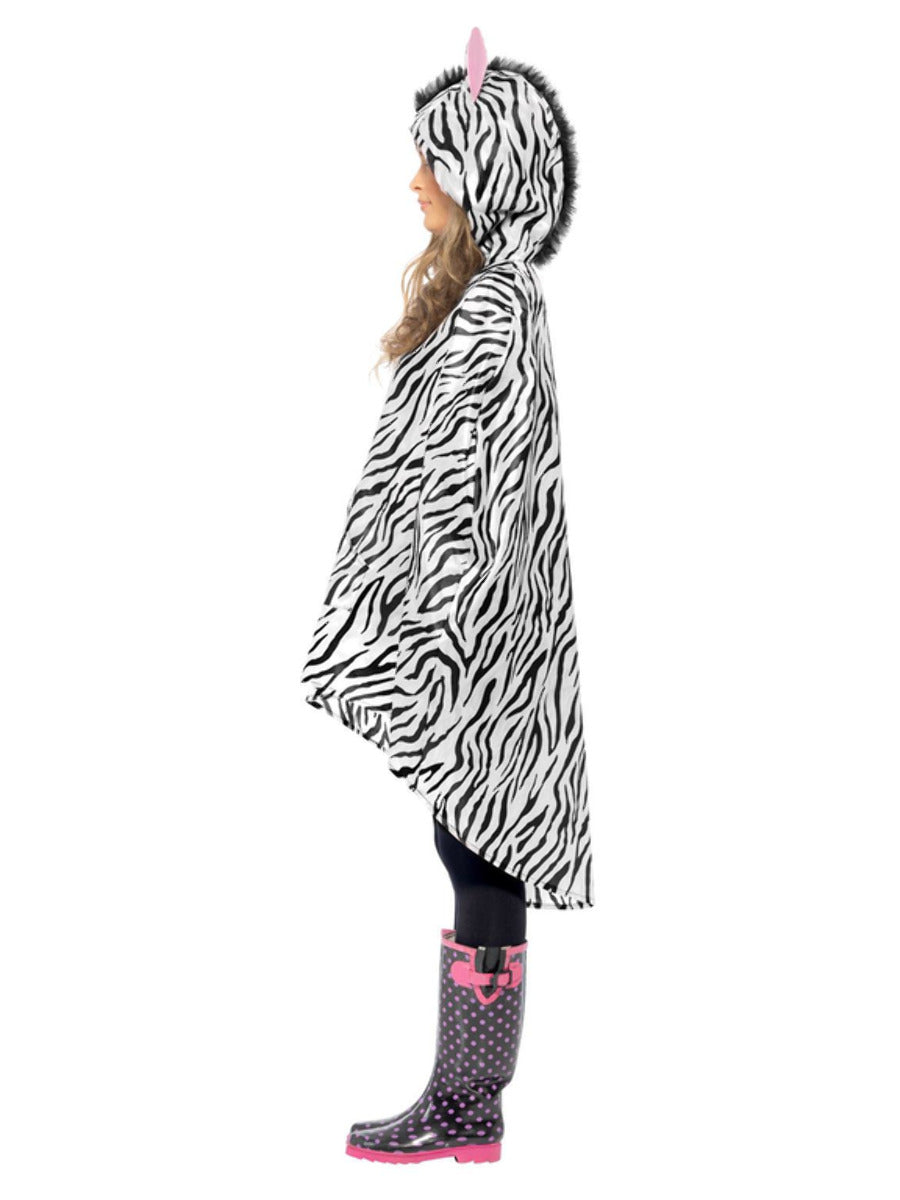 Zebra Party Poncho, Black & White - 4