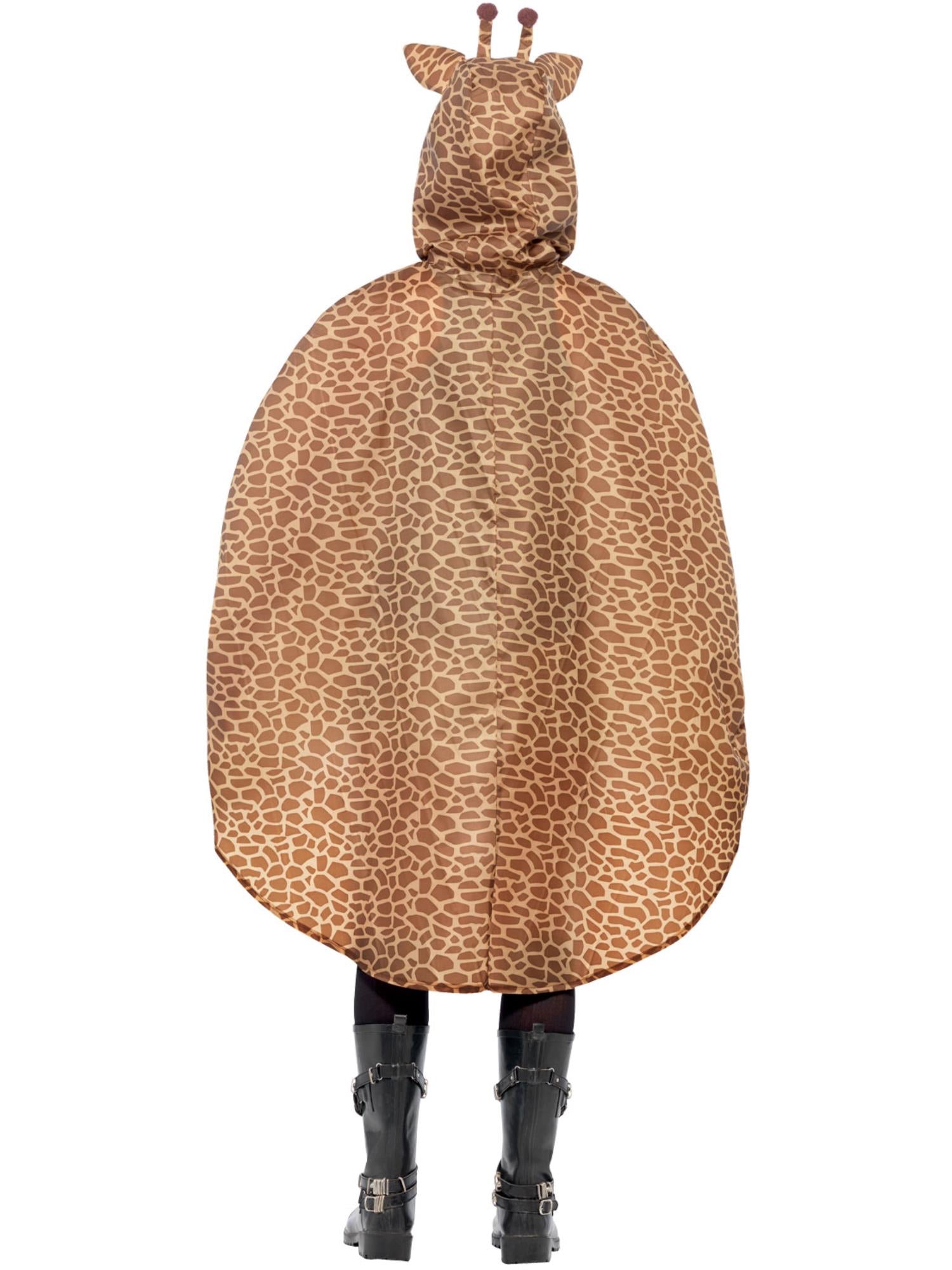 Giraffe Party Poncho, Brown 2