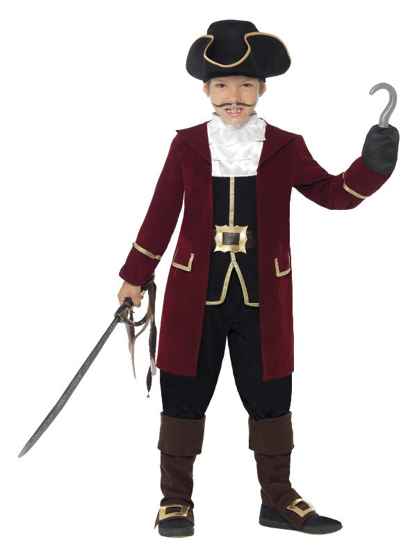 Deluxe Pirate Captain Costume, Black - 2