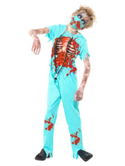 Zombie Surgeon Costume, Blue - 1