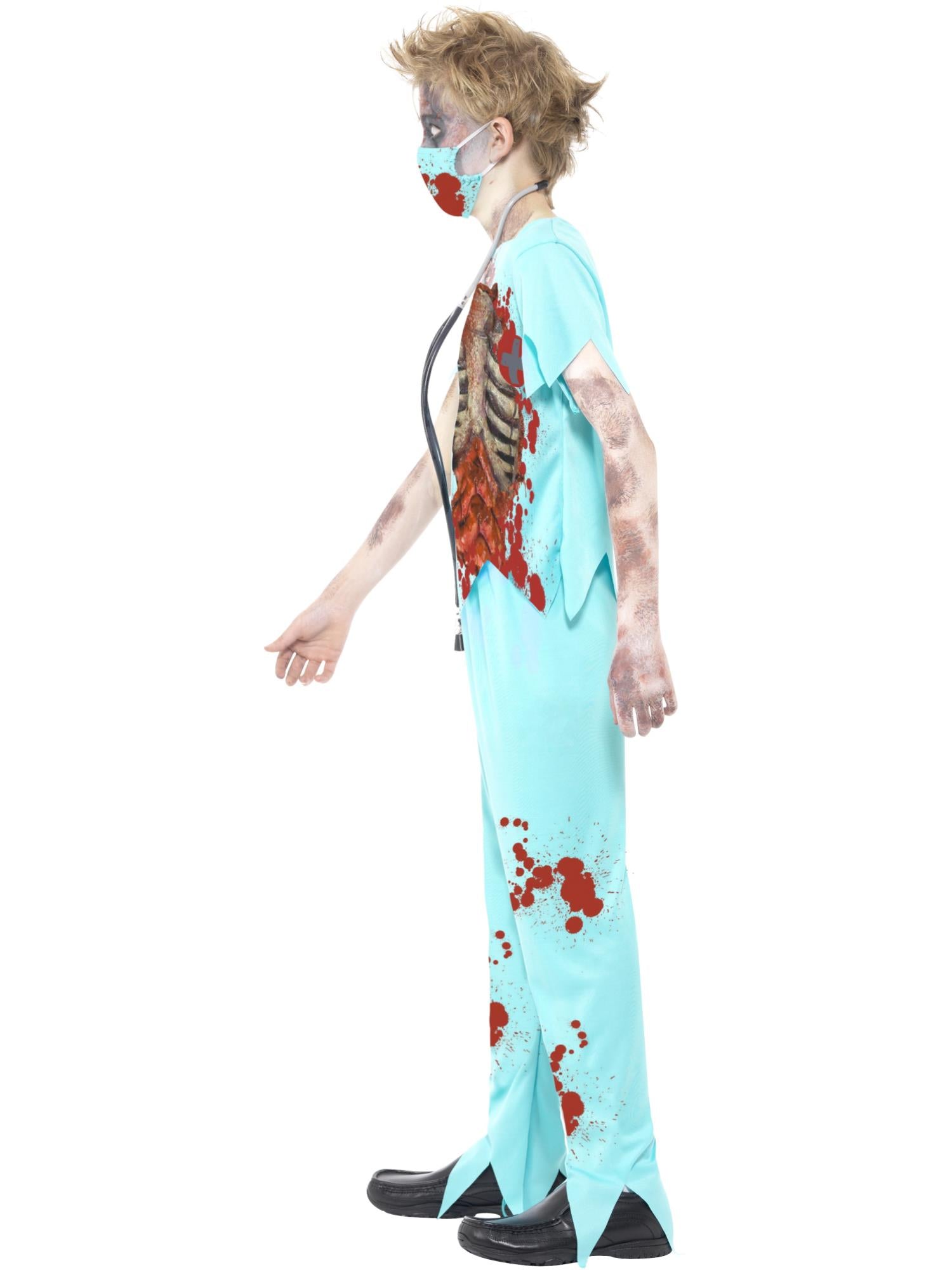Zombie Surgeon Costume, Blue 3