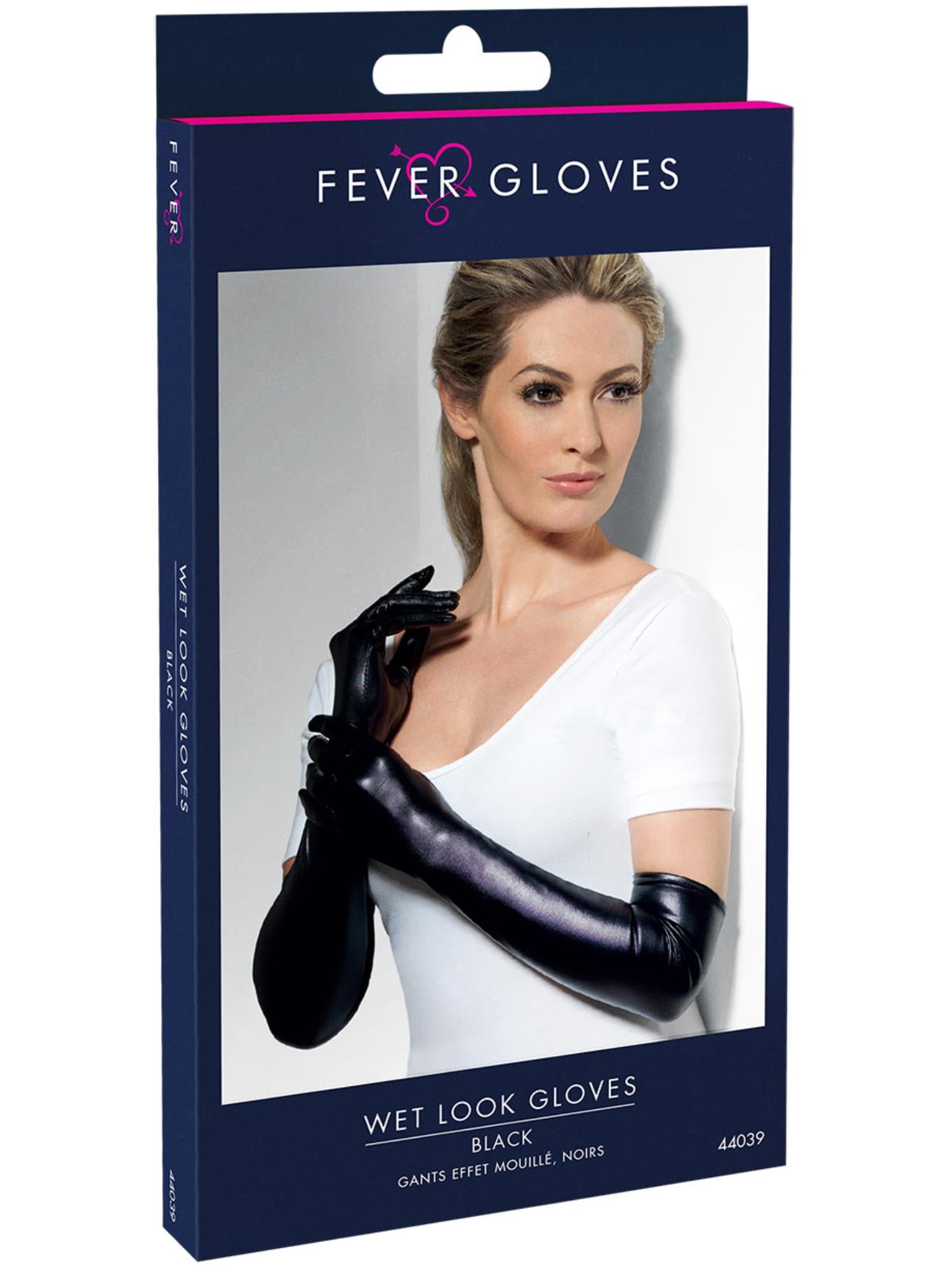 Gloves, Wet Look, Black 2