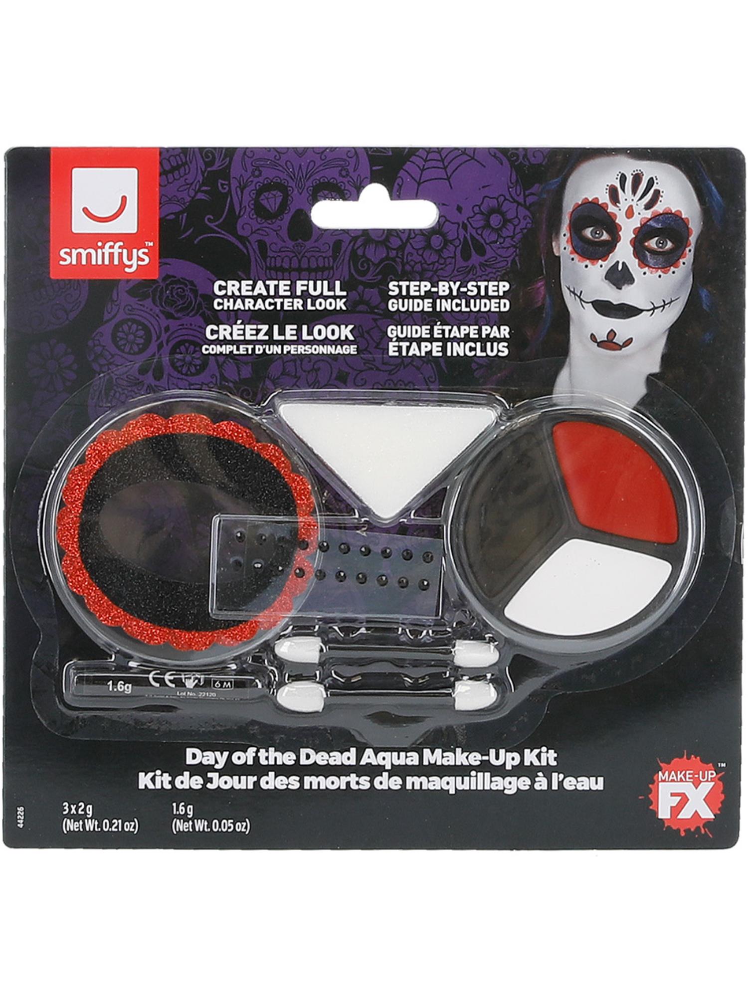 Smiffys Make-Up FX, Day of the Dead Kit, Aqua, 2