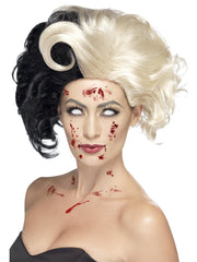 Deluxe Evil Madame Wig, Black & Blonde 1