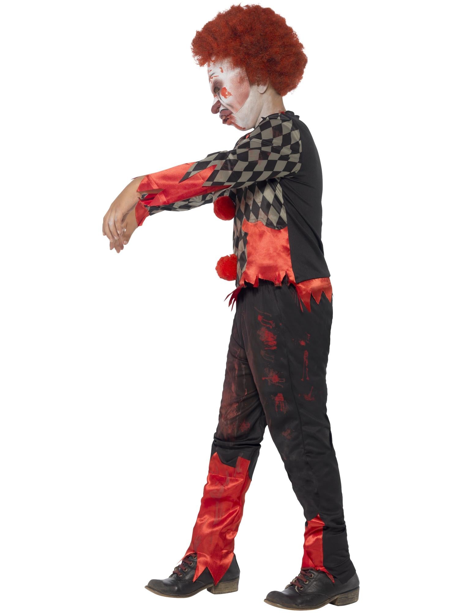 Deluxe Zombie Clown Costume, Red & Green 3