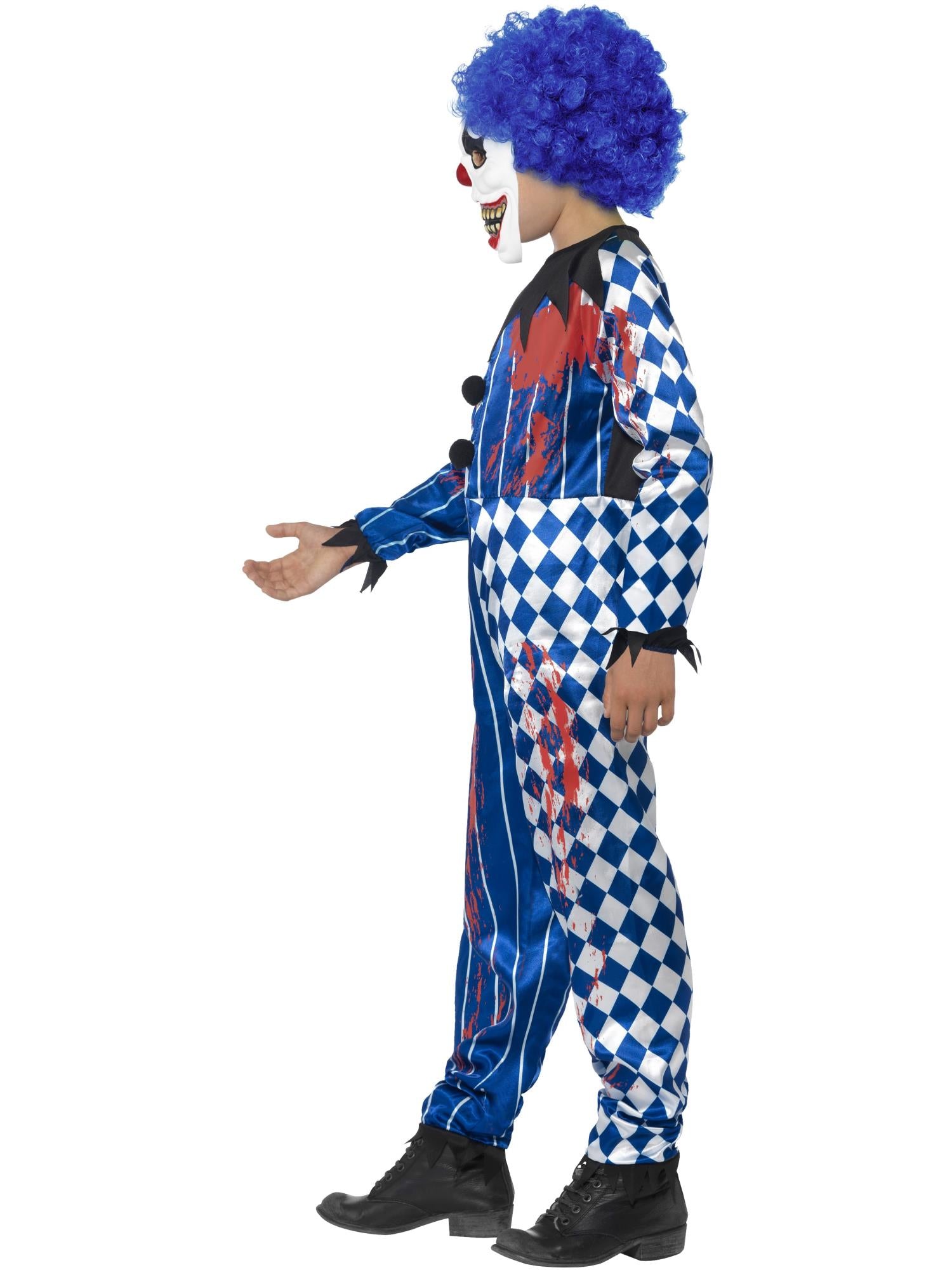 Deluxe Sinister Clown Costume, Blue 3