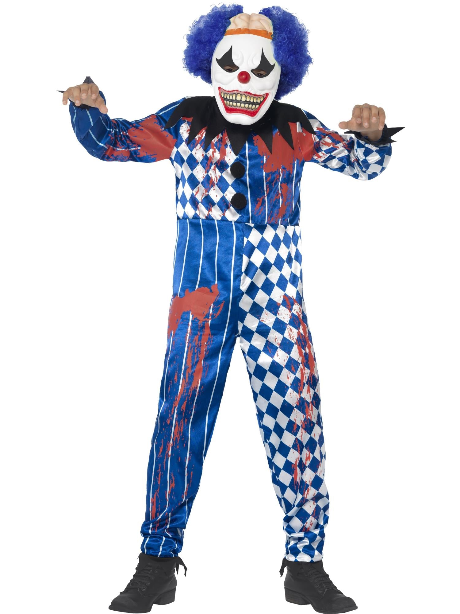 Deluxe Sinister Clown Costume, Blue 1