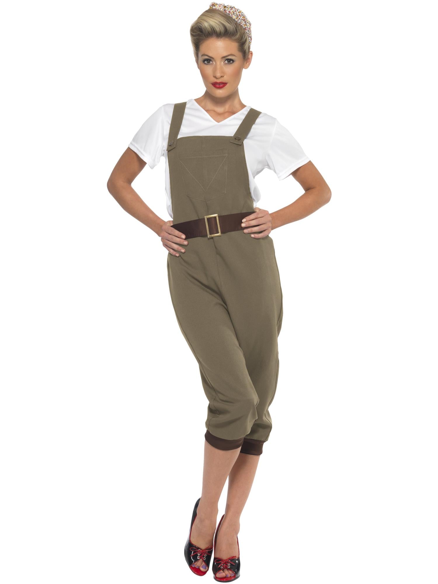 WW2 Land Girl Costume, Khaki 1