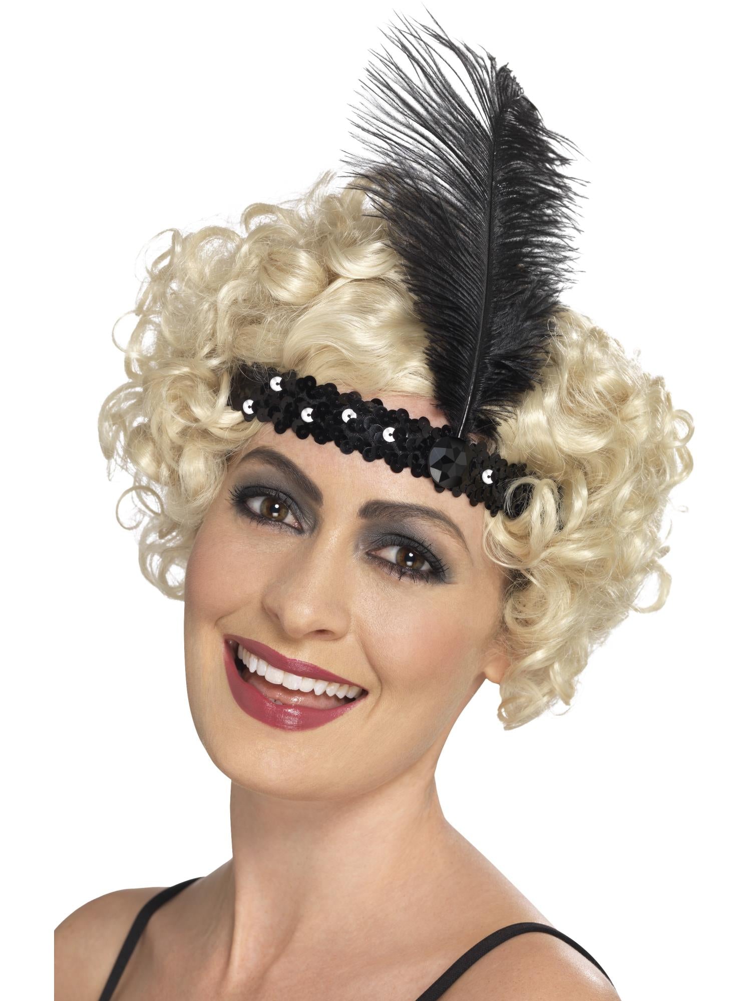 Flapper Headband, Black 1