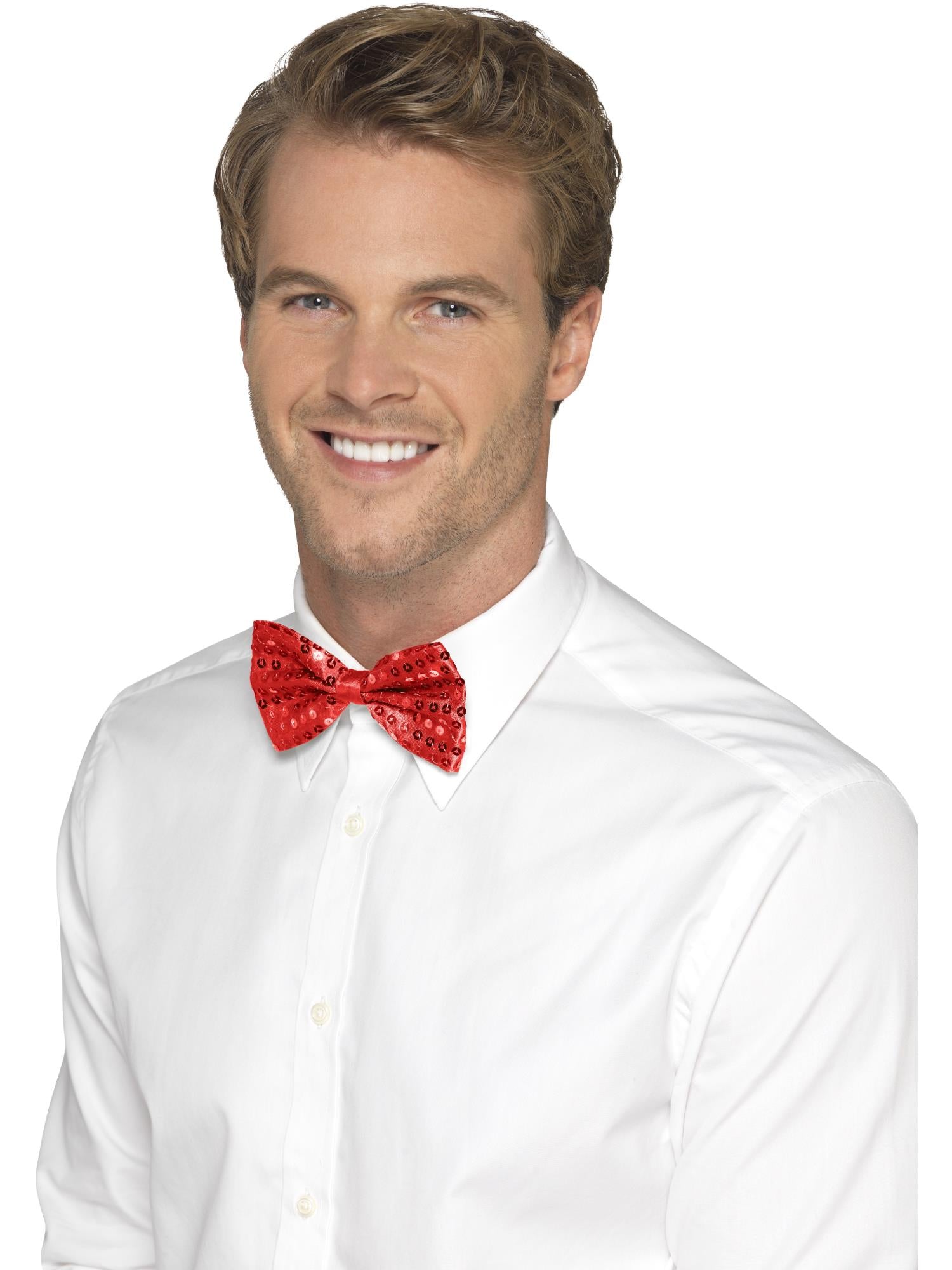 Sequin Bow Tie, Red 1