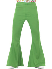 Flared Trousers, Mens, Green 1