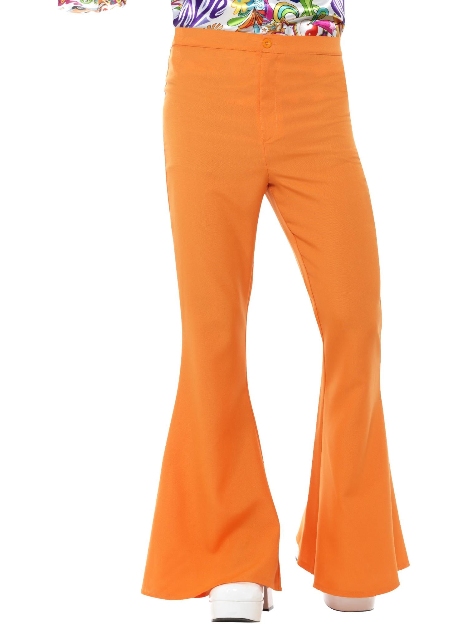 Flared Trousers, Mens, Orange 1