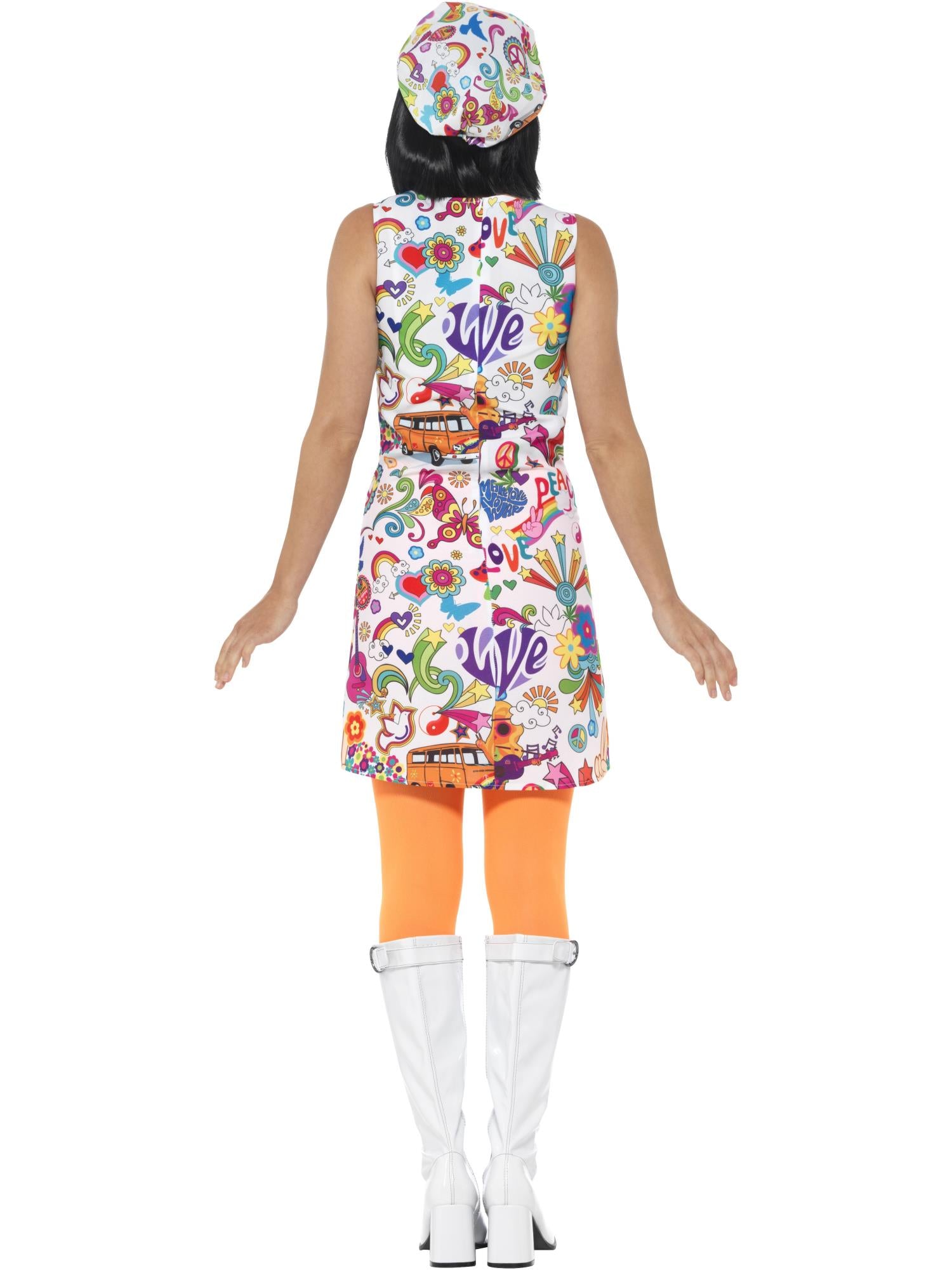 60's Groovy Chick Costume, Multi-Coloured 2