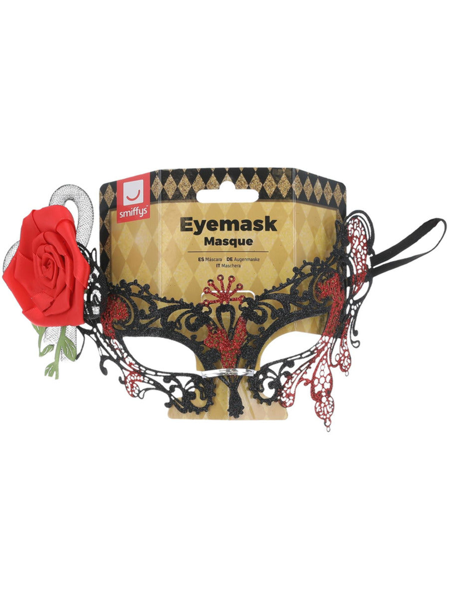 Day of the Dead Metal Filigree Eyemask, Black - 3