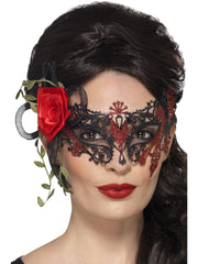 Day of the Dead Metal Filigree Eyemask, Black 1