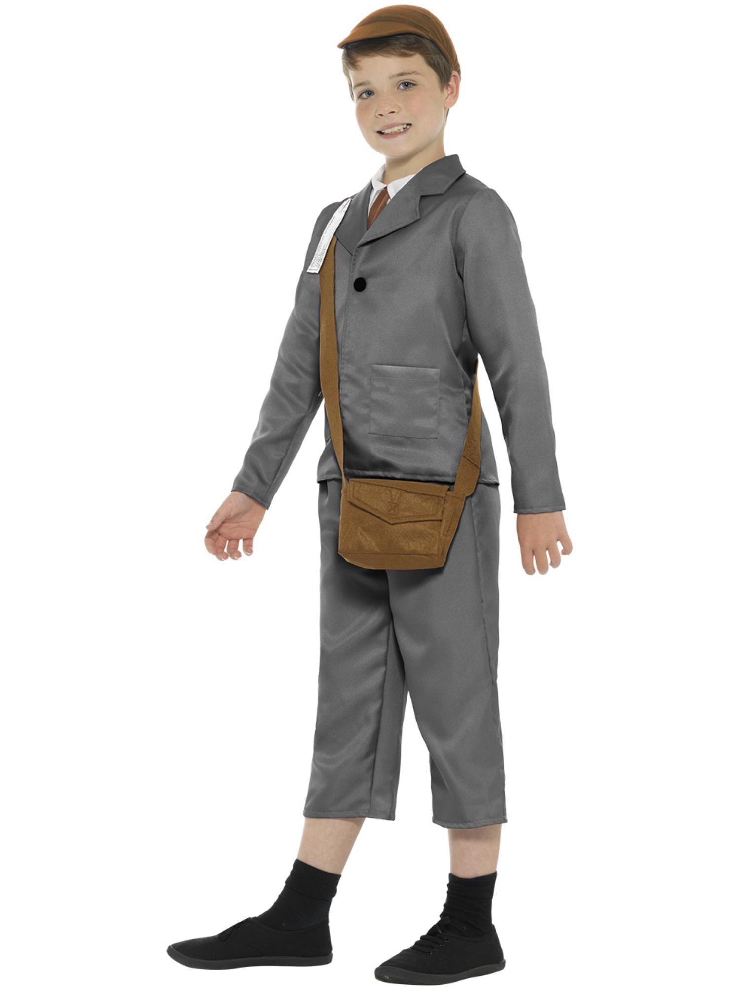WW2 Evacuee Boy Costume, Grey 3