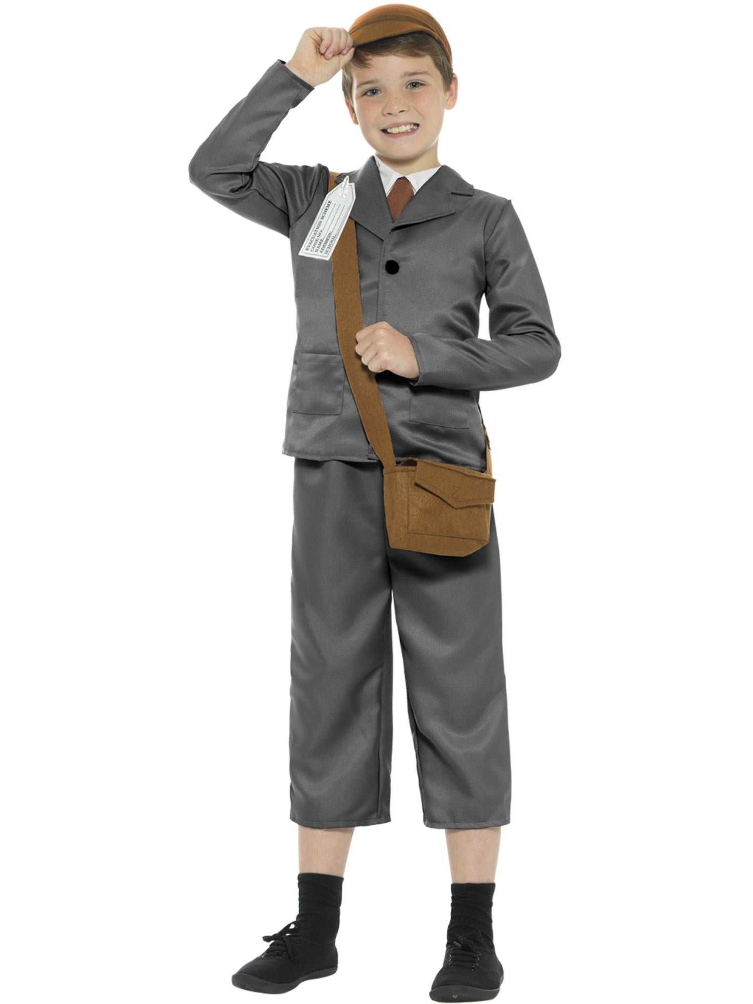 WW2 Evacuee Boy Costume, Grey 1