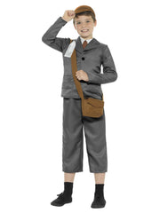 WW2 Evacuee Boy Costume, Grey - 1