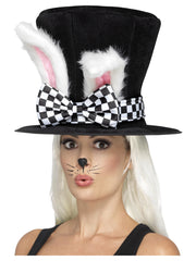 Tea Party March Hare Top Hat, Black & White - 1