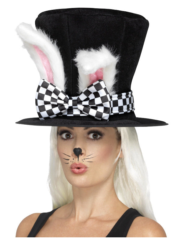 Tea Party March Hare Top Hat, Black & White - 2