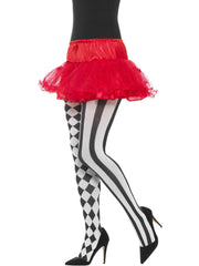 Harlequin Tights, White & Black 1