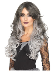 Deluxe Gothic Bride Wig, Grey - 1