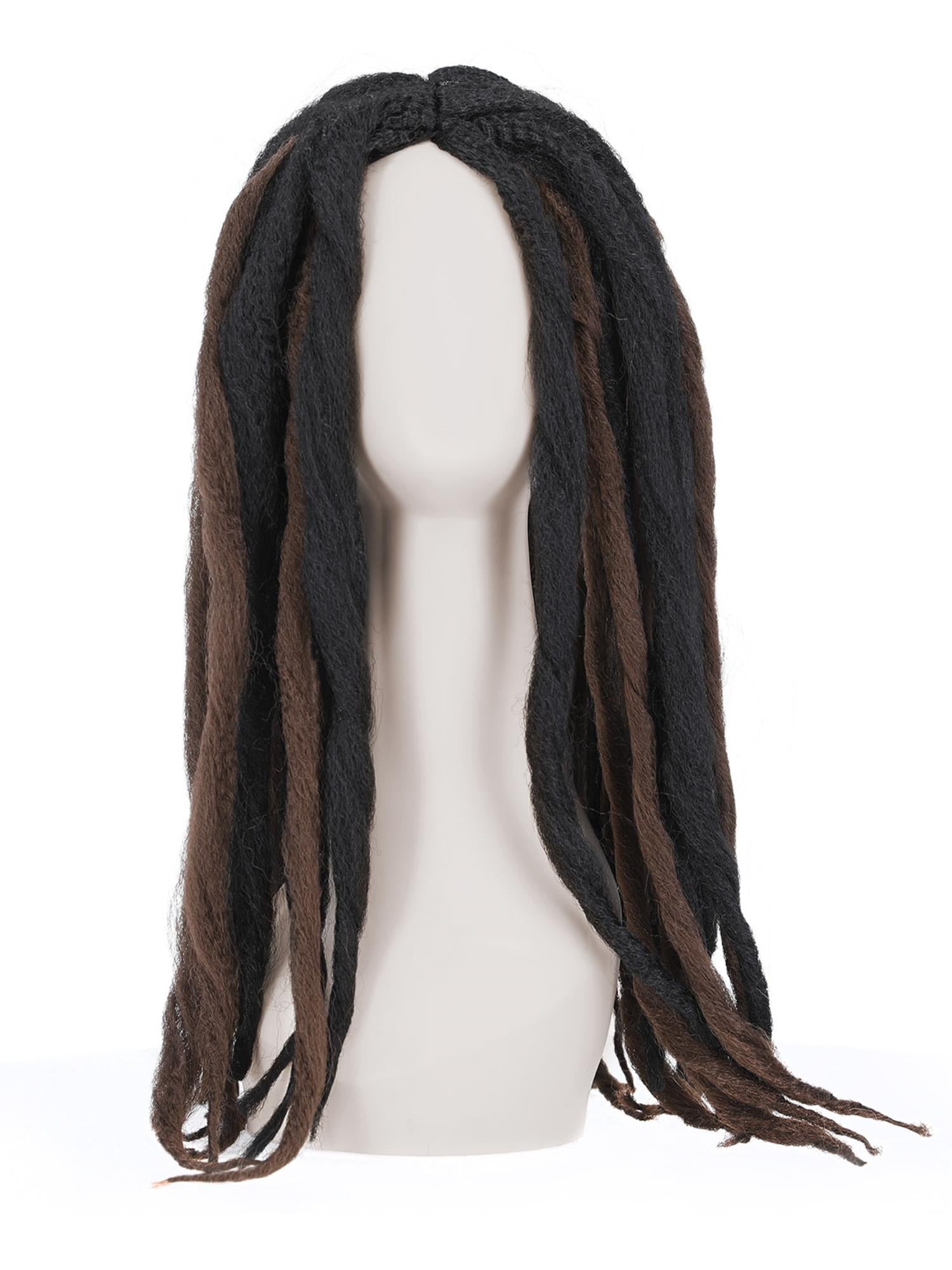 Deluxe Voodoo Dreadlock Wig, Brown & Black 3