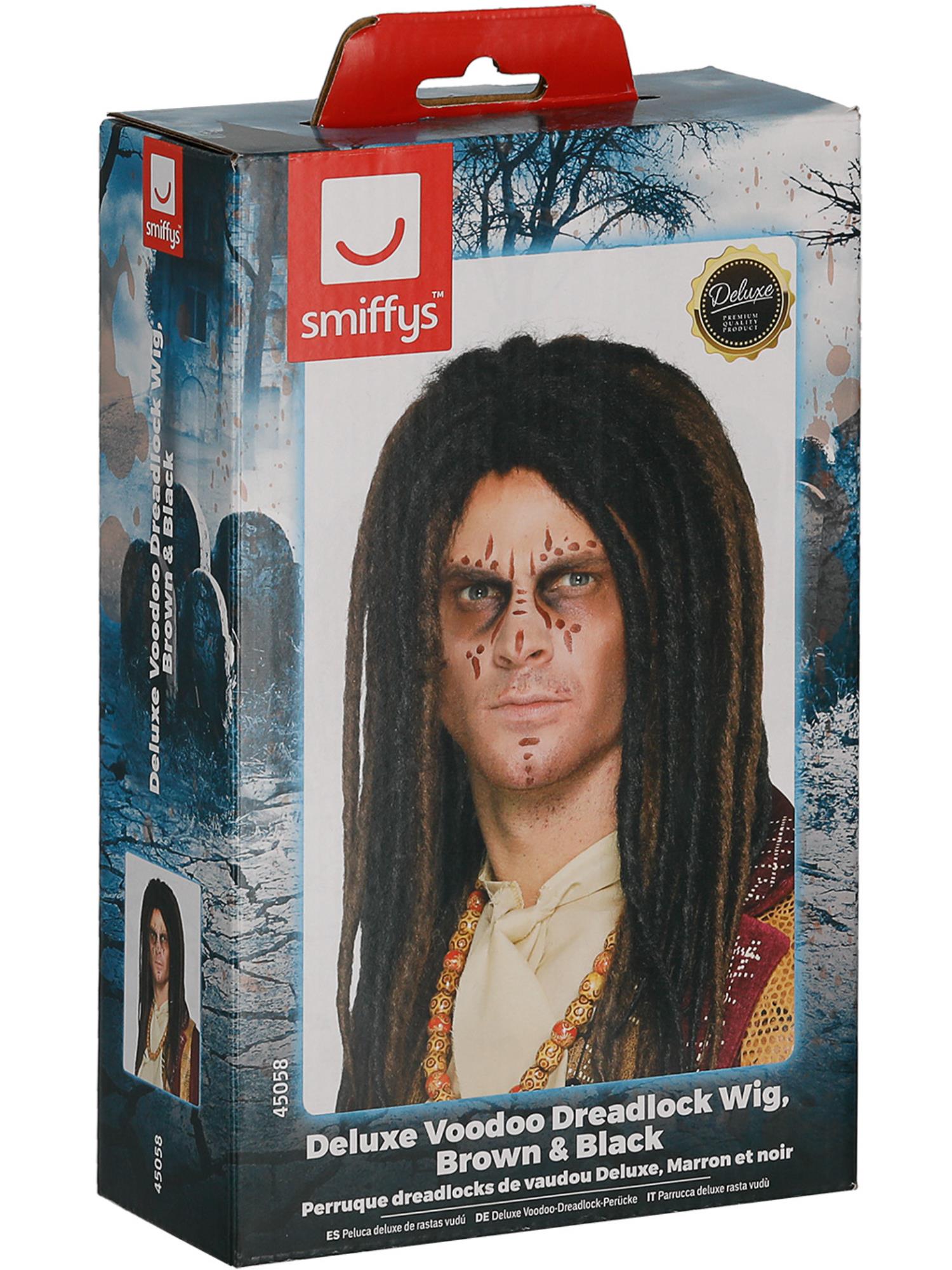 Deluxe Voodoo Dreadlock Wig, Brown & Black 2