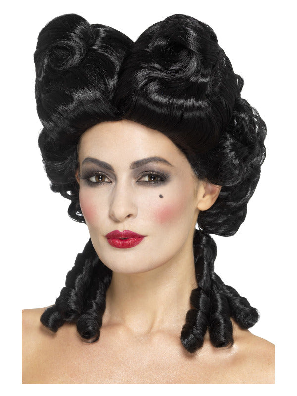 Deluxe Gothic Baroque Wig, Black - 2