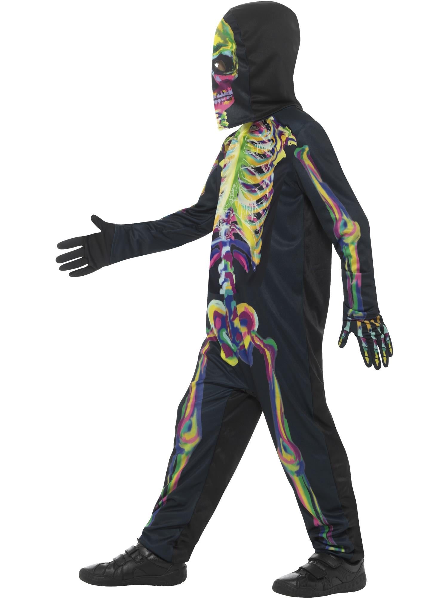 Glow in the Dark Skeleton Costume, Multi-Coloured 3