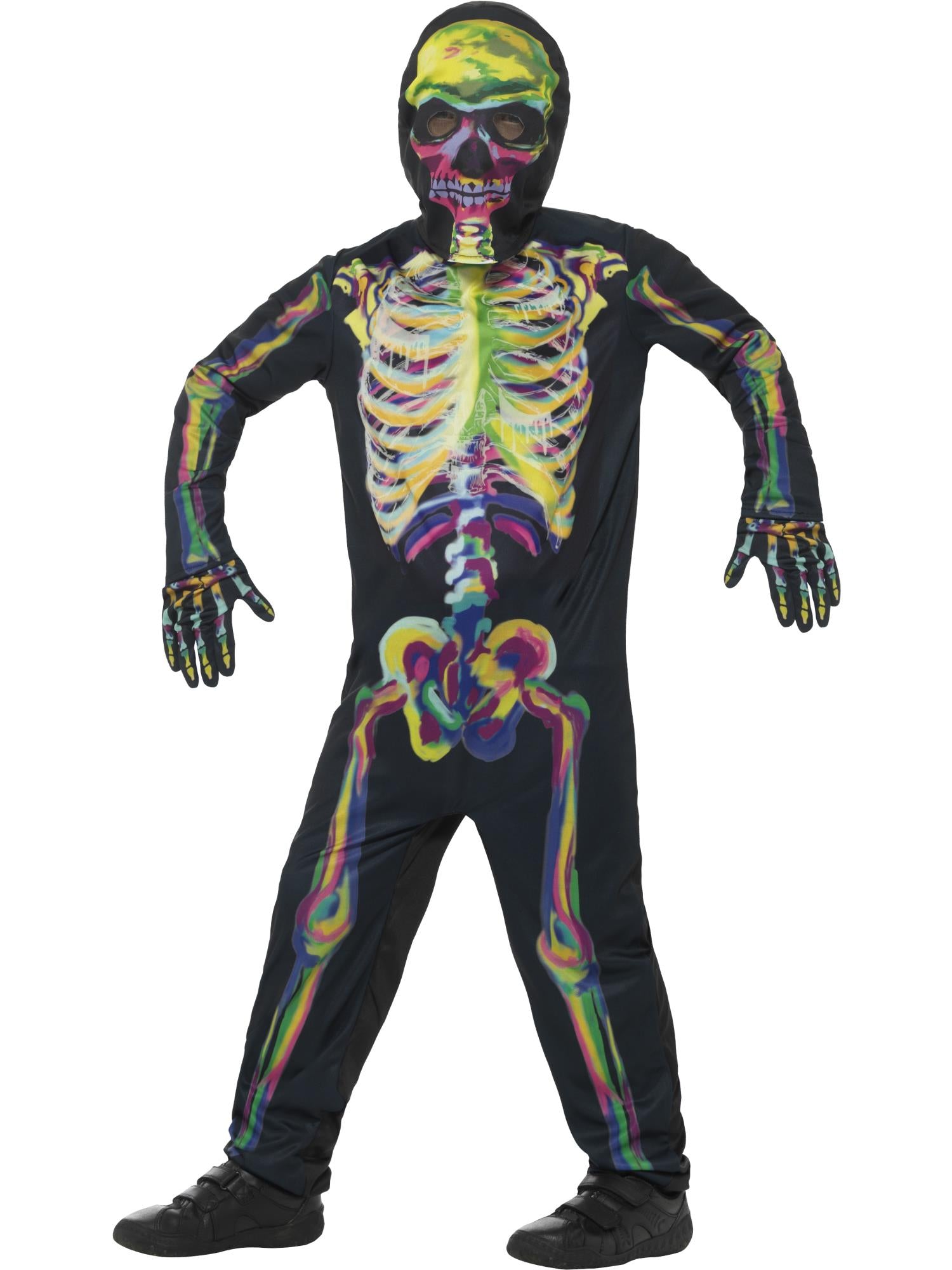 Glow in the Dark Skeleton Costume, Multi-Coloured 1